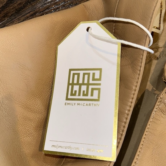 Emily McCarthy Women's Tan Ruffle faux leather Skirt new with tags size xsmall - Picture 5 of 9